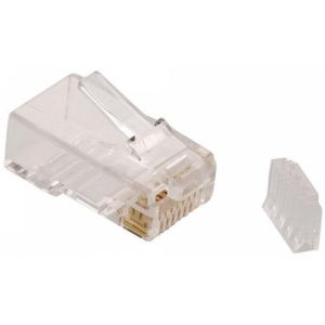 Plug RJ45 de 8 toma corrientes CAT 6, para cable redondo.