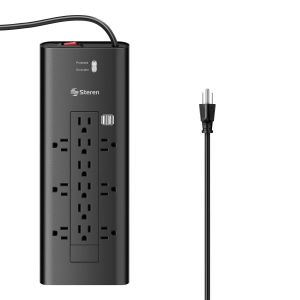 Multitoma de 12 salidas verticales/horizontales y doble cargador USB