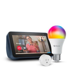 Televisor inteligente con Alexa y cámara de 2 MPx (2da Gen) más bombillo Wi-Fi más Contacto Wi-Fi (ECHO SHOW 5 AZ / SHOME-120 / SHOME-100)
