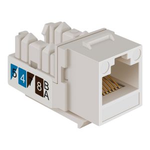 Jack RJ45 de 8 toma corrientes a 90° CAT 6A, tipo Keystone